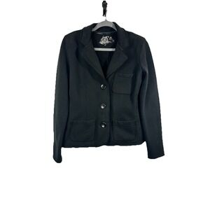 GAP Black‎ Knit Blazer Jacket M Dark Academia Gothic School Girl Collegiate Soft